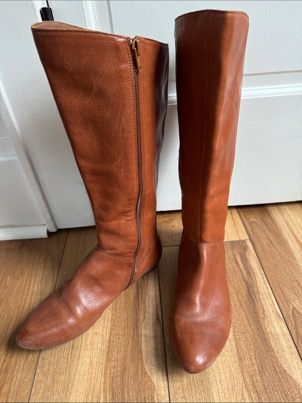 Kork-Ease Tall Leather Riding Boots in Cognac